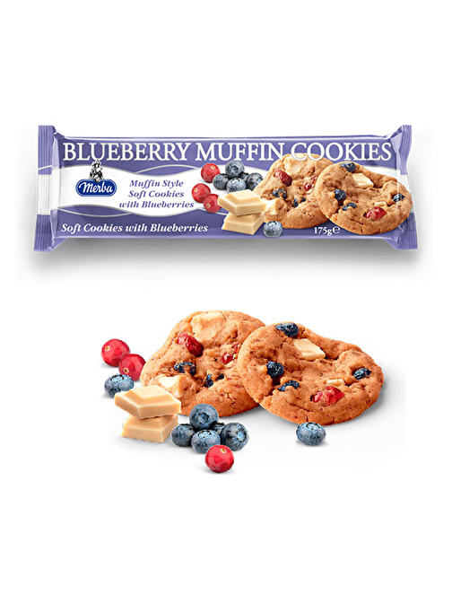 Merba Soft Blueberry Muffin Cookies 175 Gram (1 Paket)