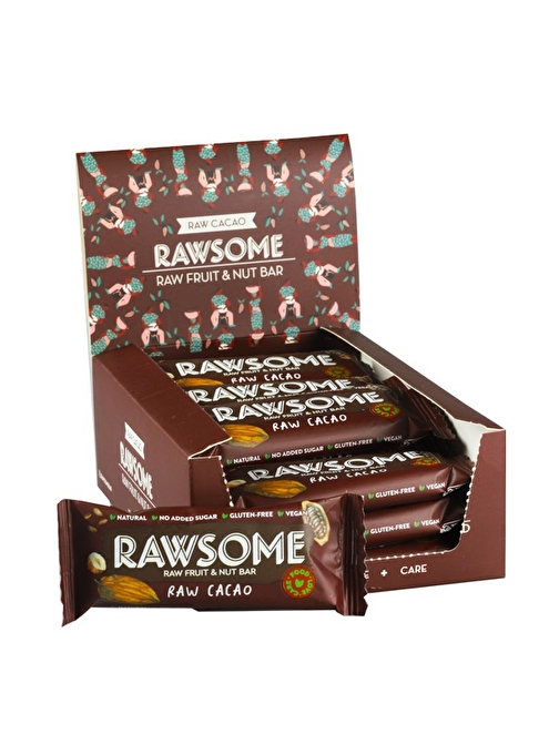 Rawsome Kakaolu Kuruyemiş ve Meyve Bar 40 Gr. 16 Adet (1 Kutu)