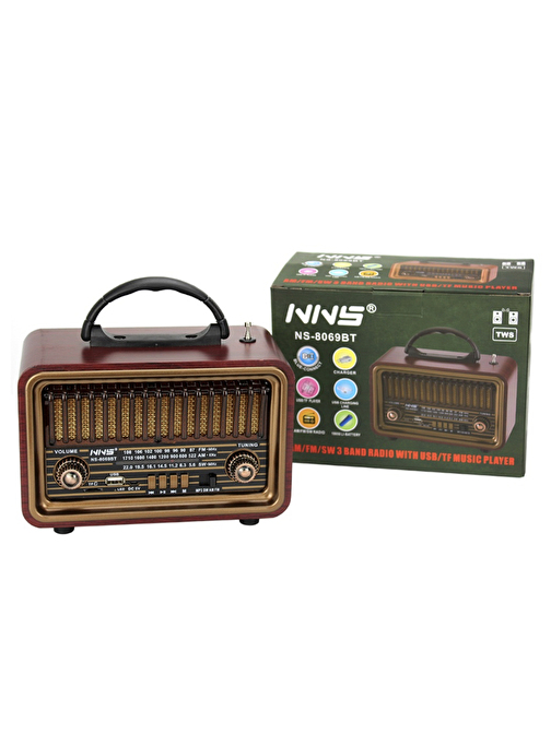 NNS Ns-8069 Usb / Tf Kart / Fm Retro Taşınabilir Bluetooth Hoparlör