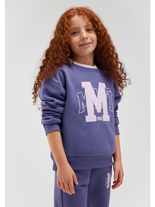 Mavi - Mavi Logo Baskılı Mor Sweatshirt 7S10050-70661