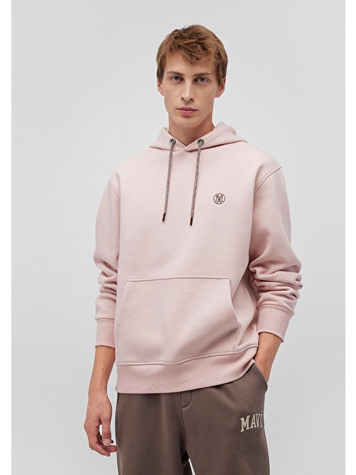 Mavi - Mavi Logo Nakışlı Kapüşonlu Pembe Sweatshirt 065809-71150