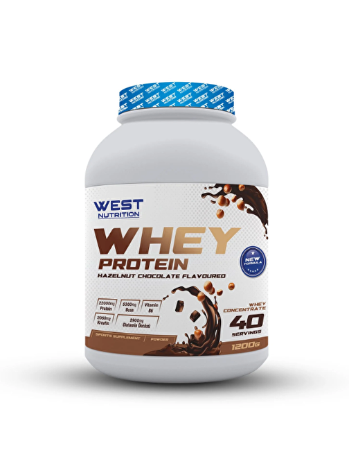 West Whey Protein 1200 gram 40 Servis - Fındık&Çikolata