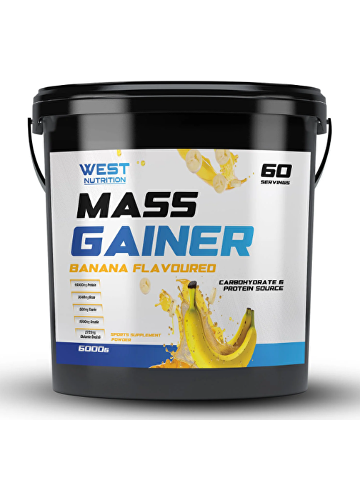 West Mass Gainer Karbonhidrat Tozu 6000 gr 60 Servis Muz