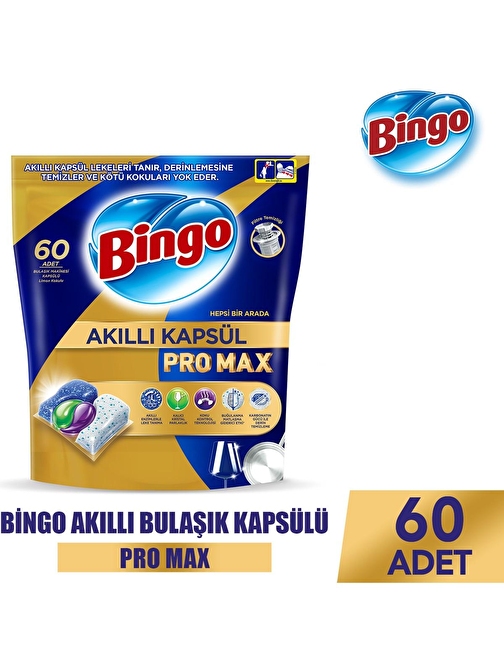 Bingo Akıllı Kapsül Pro Max Bulaşık Makinesi Deterjanı Tableti 60'lı (POR MAX)