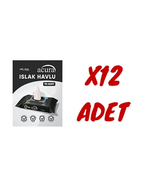 Acura Hipoalerjenik Islak Mendil 90 Adet X 12 Adet