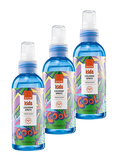 Kids Cool Çocuklar İçin Meyve Kokulu Parfüm Sprey 150 Ml. Üçlü Set