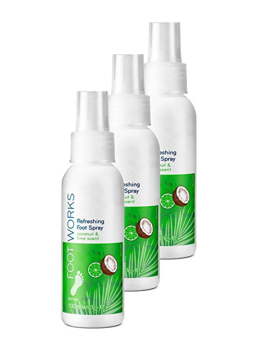 Footworks Hindistan Cevizi ve Misket Limonu Özlü Ayak Spreyi 100 Ml. Üçlü Set