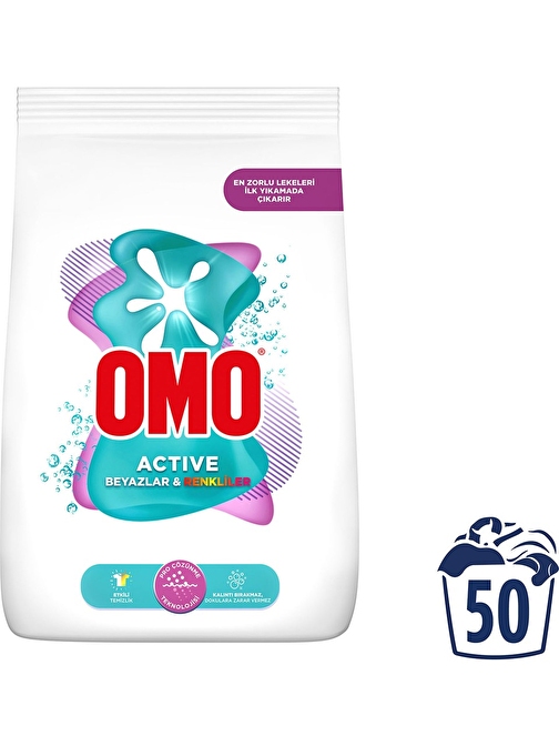 Omo Active Beyazlar & Renkliler Toz Deterjanı 7.5 KG