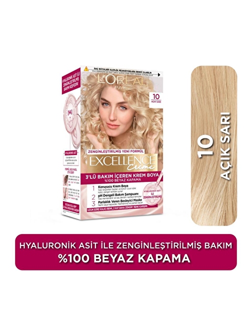 L’Oréal Paris Excellence Creme 10 Açık Sarı Saç Boyası