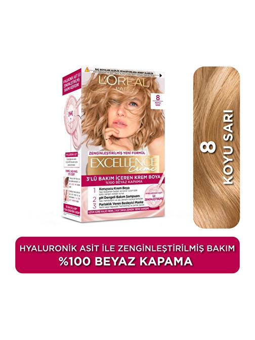 L’Oréal Paris Excellence Creme 8 Koyu Sarı Saç Boyası