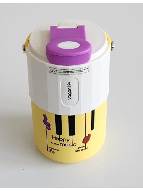 Vagonlife VGN2050 400ml Paslanmaz Çelik Termos Matara Çift İçim (Yellow)