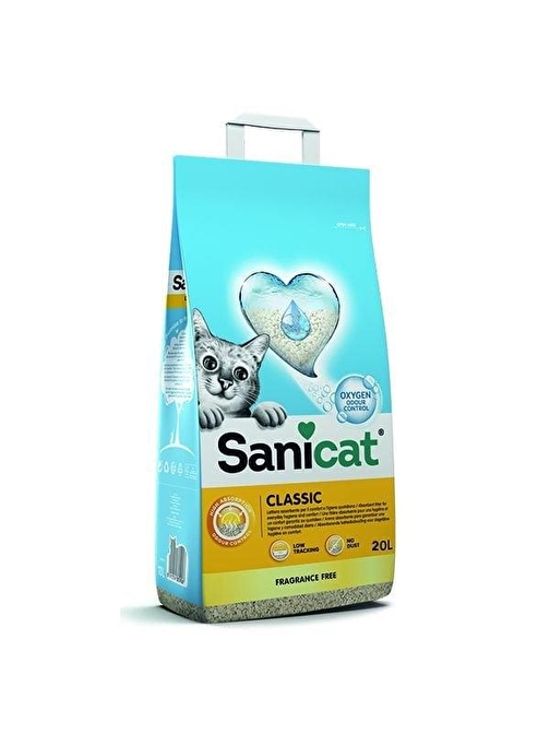 Sanicat Classic Oksijen Kontrollü Ultra Emici Kedi Kumu 20 Lt - Petshopundan