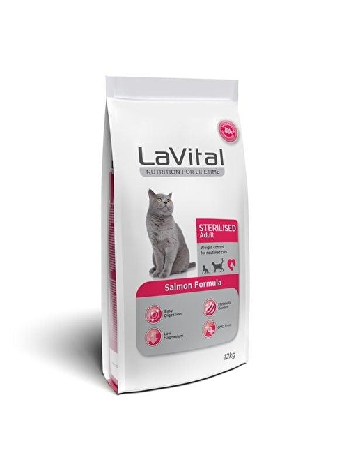 Lavital Sterilised Somonlu Kısırlaştırılmış Kedi Maması 12 Kg - Petshopundan