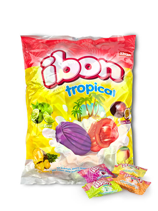 Ibon Tropical Sütlü Meyveli Şeker 1000 Gr. (1 Poşet)