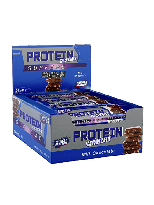 Muscle Station Supreme Protein Bar Crunch  Sütlü Çikolata 40 G x 24 Adet