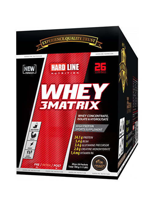 Hardline WHEY 3MATRIX Sachet 26 adet*30gr.=780gr Çikolata