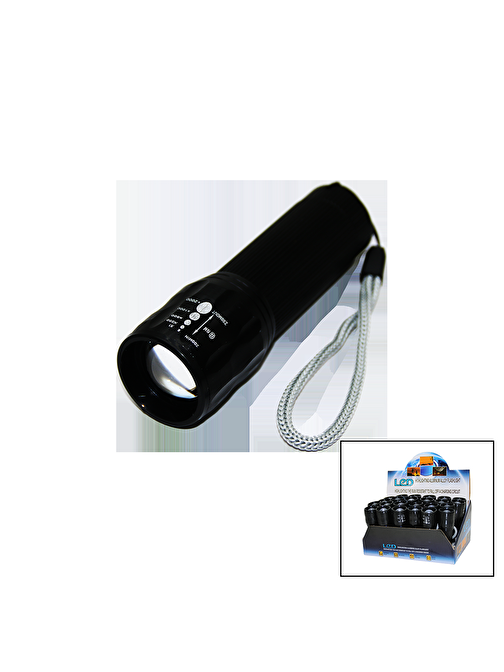 Led Gold Orıon Hıghlıghtıng Aluminum Flashlight Pilli Zoomlu El Feneri Metal Kasa (4549)