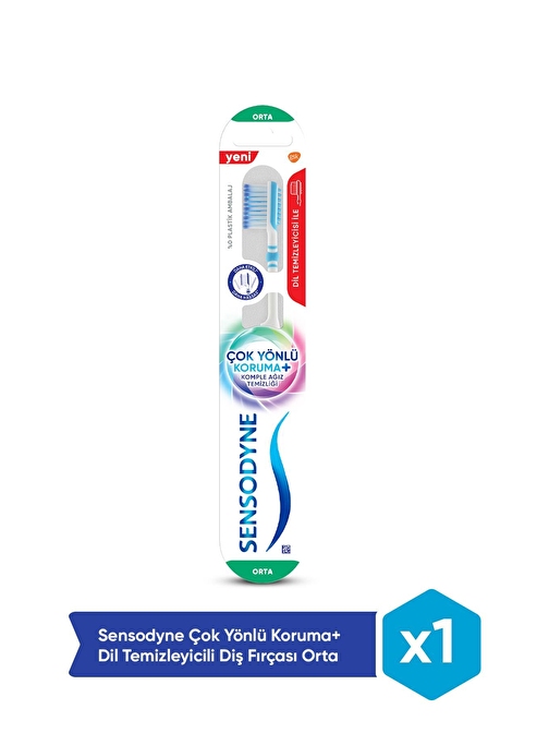 Sensodyne Çok Yönlü Koruma+ Dil Temizleyicili Diş Fırçası Orta