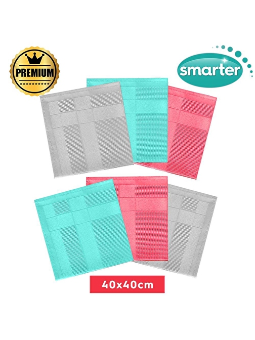 SMARTER PREMİUM 6LI MİKROFİBER TEMİZLİK BEZİ (40x40)