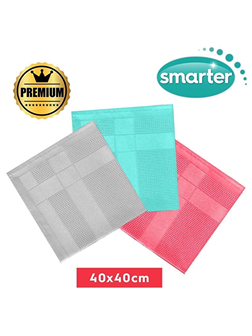 SMARTER PREMİUM 3'LÜ MİKROFİBER TEMİZLİK BEZİ (40x40)