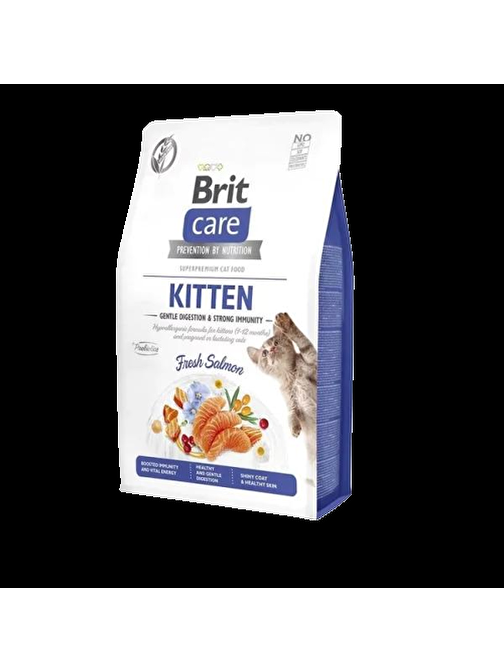 Brit Care Gentle Digestion & Strong Immunity Tahılsız Somonlu Yavru Kedi Maması 2 Kg - Petshopundan