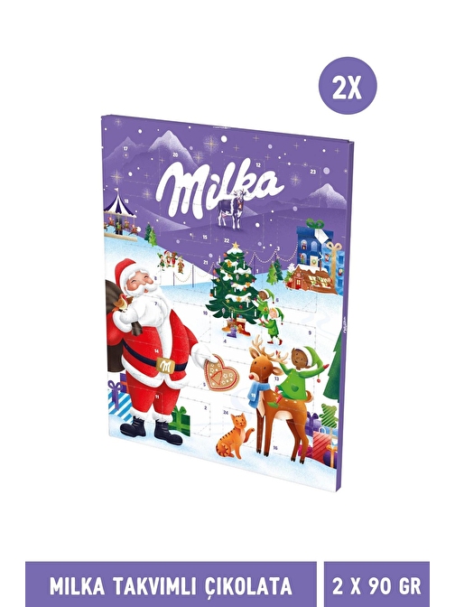 Milka Takvimli Çikolata 90 gr – 2 Adet