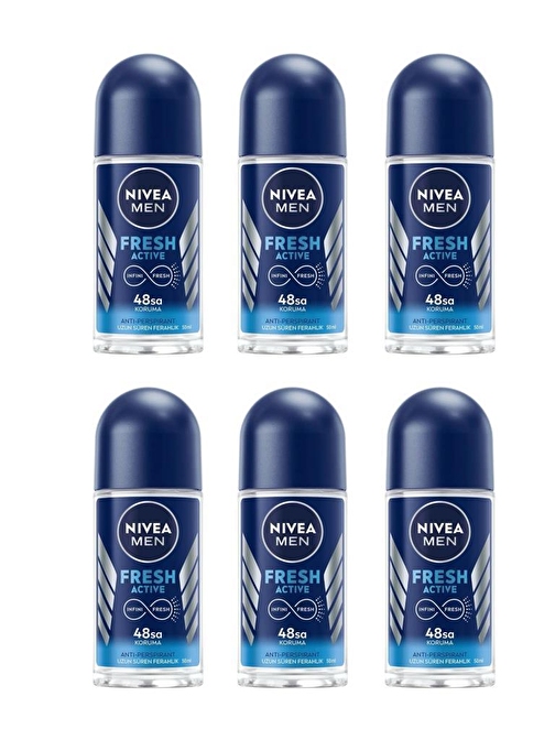 NİVEA DEO ROLL-ON MEN MİNİ FRESH ACTİVE 25 ML 6 ADET