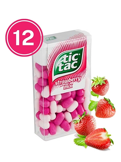 Tic Tac Çilek Aromalı Şeker 18 Gr. (12 Adet)