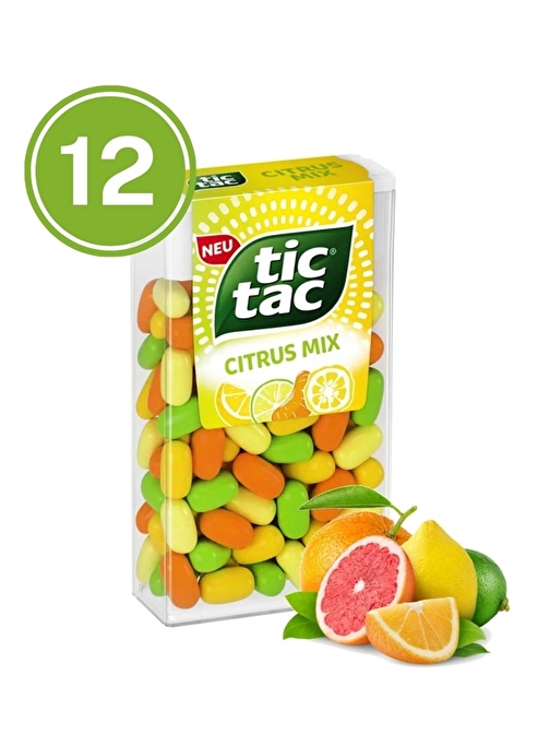 Tic Tac Karışık Meyve Aromalı Şeker 18 Gr. (12 Adet)