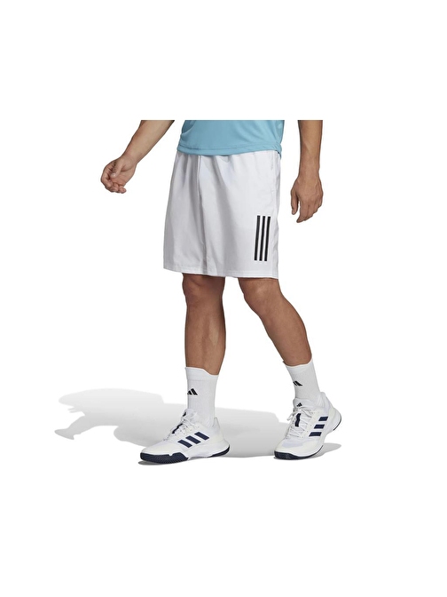 Adidas Club 3STR Erkek Beyaz Tenis Şortu 9inç HS3251