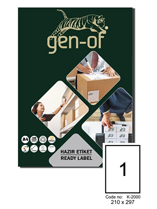 Gen-Of GK-2000 Laser Etiket 210x297 100 Sayfa(100 Etiket)