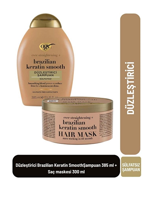 Brazilian Keratin Smooth Şampuan 385 ml + Saç Maskesi 300 ml