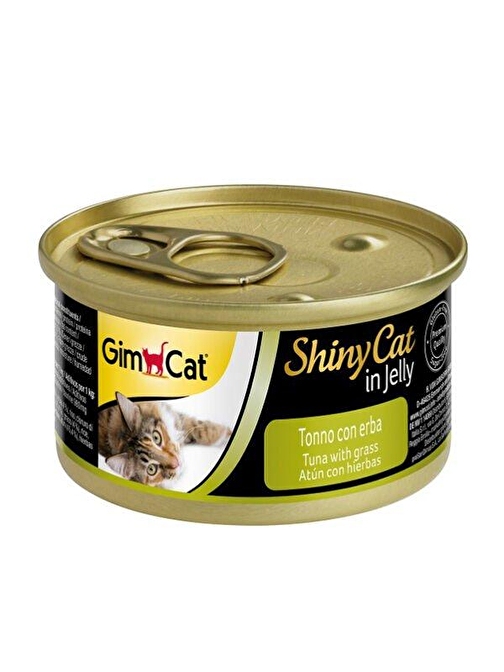 Gimcat Shinycat Tuna Balıklı Çimenli Yetişkin Kedi Konservesi 70 Gr - Petshopundan