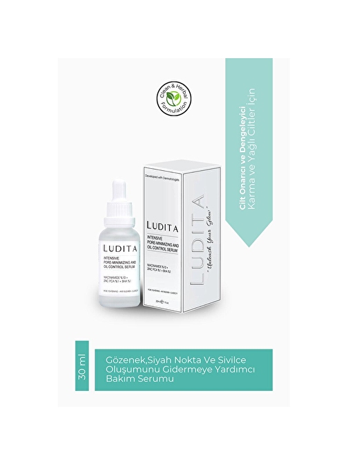 Ludita Siyah Nokta ve Sivilce Oluşumunu Gidermeye Yardımcı Serum (Niacinamide 10%+Zınc Pca1%)