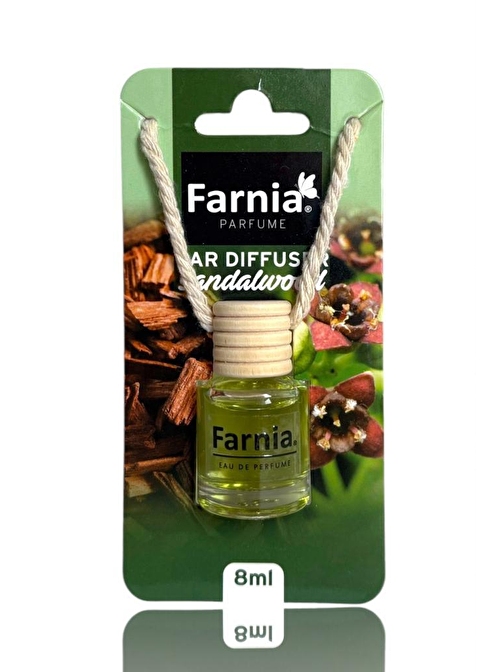 Farnia Yüksek Esanslı Askılı Araç Kokusu EDP Parfüm Sandal Ağacı 8 Ml