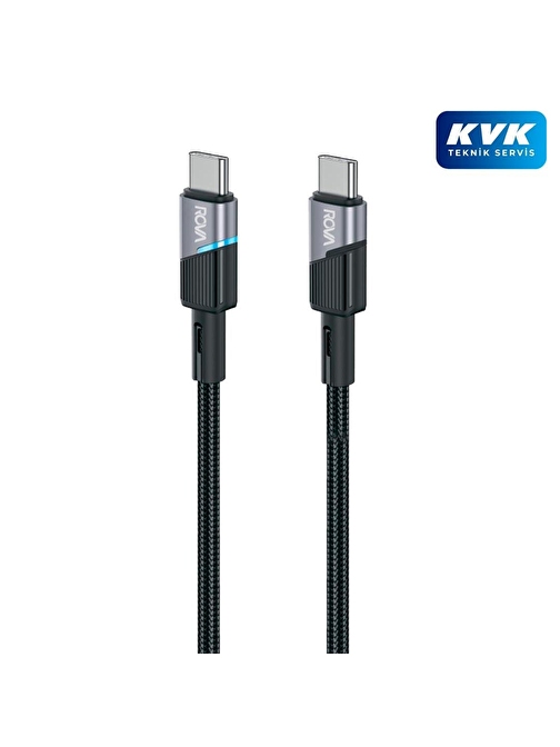 Rova KB207 Type-C To Type-C Hızlı Şarj Kablosu 20W 1.2 mt. Kvk Teknik Servis Garantili