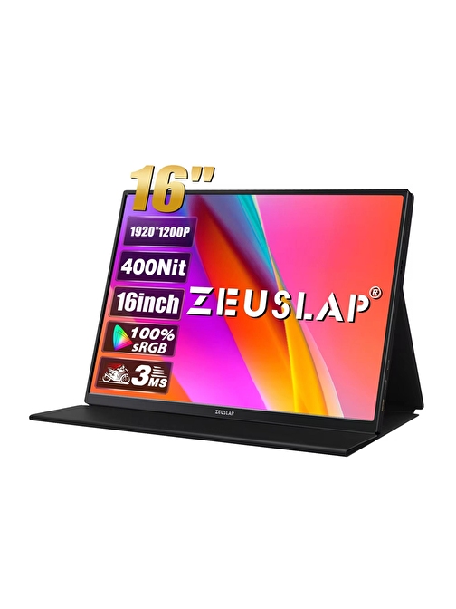 Zeuslap P16 16" 60Hz 3Ms mHDMI+USB-C HDR FullHD+ IPS Taşınabilir Monitör