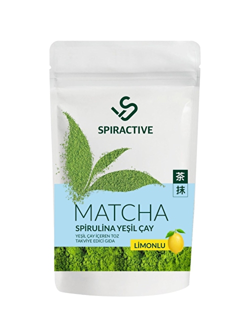 Spiractive Matcha Spriluna Japanese Premium Limon Aromalı Detox Burner Yeşil Çay İçeren Matcha Çayı