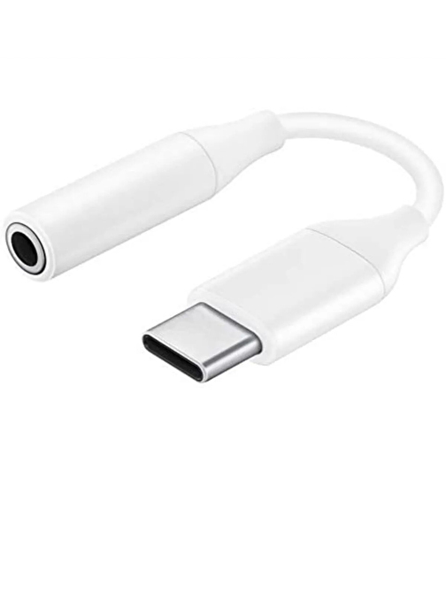 Type-C To Aux 3.5mm Kulaklık Çevirici Dönüştürücü Adaptör Usb-C Adaptör 1.Kalite Beyaz