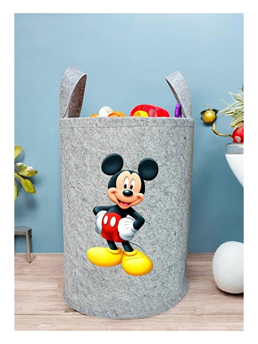 Unisex Mickey Mouse Bebek Çocuk Odası Düzenleyici Saklama Kutusu Oyuncak Kirli Sepeti 50X40 CM