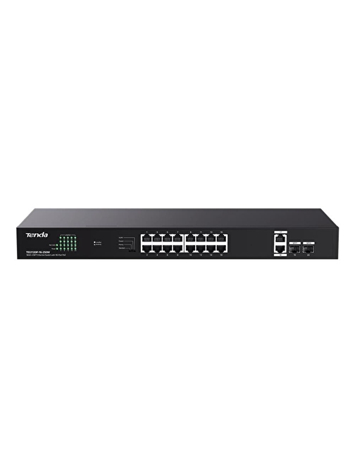 Tenda TEG1120P-16-250W 16 Port Poe+ 10-100-1000 2 Port Uplink +  2 Port SFP Switch Çelik Kasa