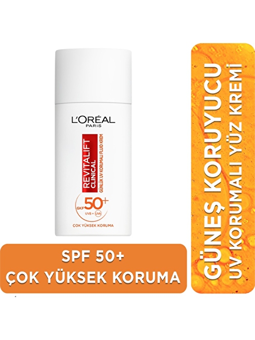 L'Oréal Paris L'Oréal Paris Revitalift Clinical Spf 50+ Günlük Yüksek Uv Korumalı Yüz Güneş Kremi 50Ml