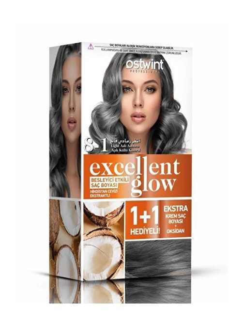 Ostwint Excellent Glow 1+1 Saç Boyası Seti No.8.1 Açık Küllü Kumral