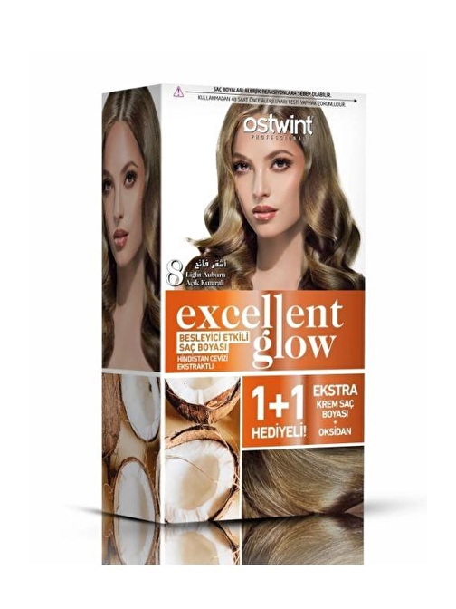 Ostwint Excellent Glow 1+1 Saç Boyası Seti No.8 Açık Kumral