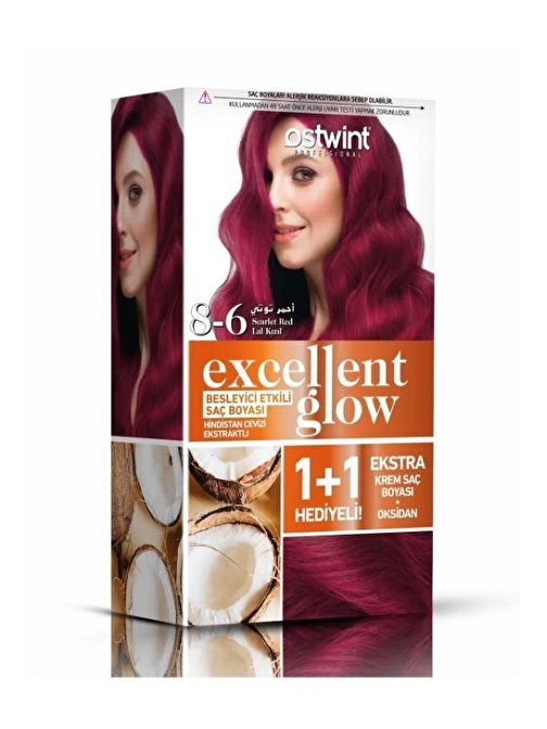 Ostwint Excellent Glow 1+1 Hediyeli Saç Boyası Seti No.8.6 Lal Kızılı