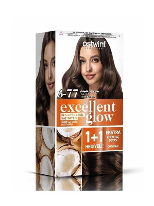 Ostwint Excellent Glow 1+1 Saç Boyası Seti No.6.77 Fındık Kabuğu