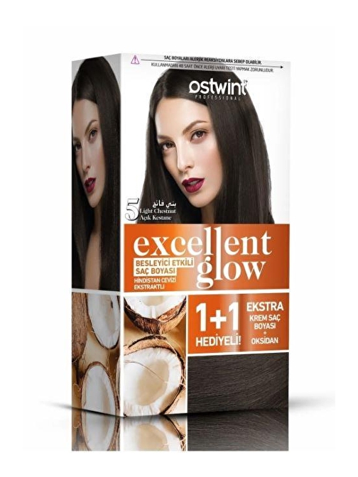 Ostwint Excellent Glow 1+1 Saç Boyası Seti No.5 Açık Kestane