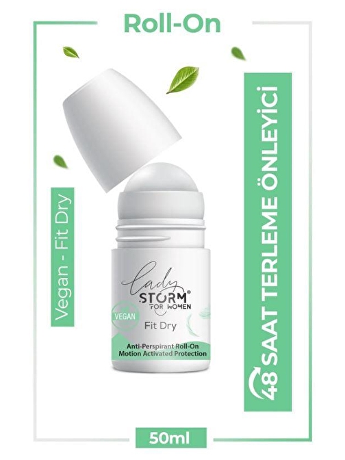 Lady Storm Kadın Roll On Vegan Terleme Karşıtı Fit Dry 50 ml