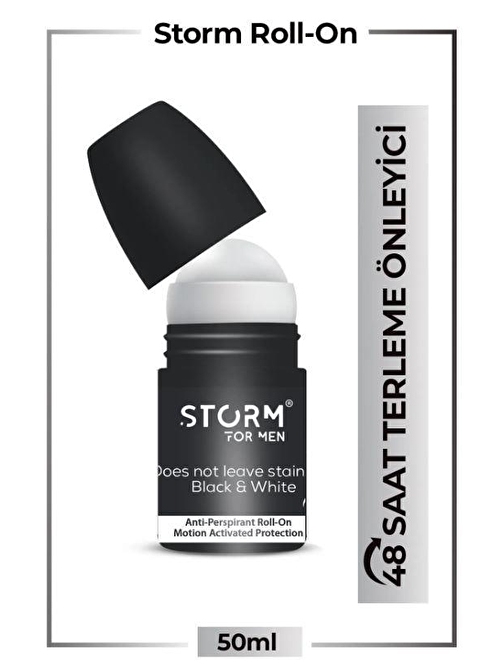 Lady Storm Erkek Roll On Terleme Karşıtı Black & White 50 ml