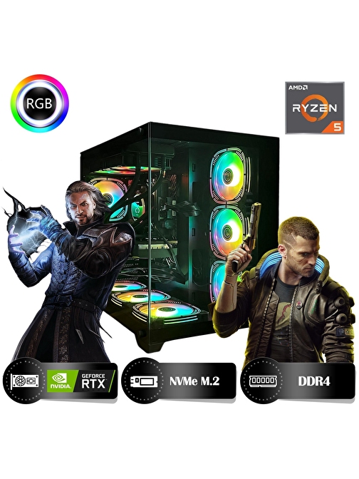 HYPER ROCKET One HRA164070 Ryzen 5 5600 16GB Ram 500GB Nvme M.2 SSD RTX4070 12GB Masaüstü Oyuncu Bilgisayarı